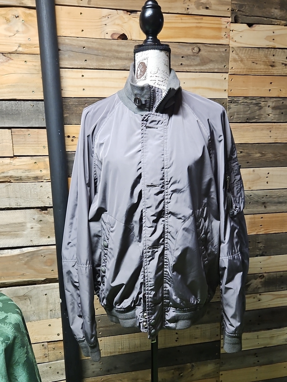 Men's Polo Ralph Lauren Light Gray Bomber Jacket - Lightweight  Sz Large